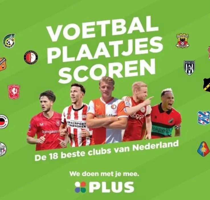 Plus voetbalplaatjes, Plus, Ophalen of Verzenden