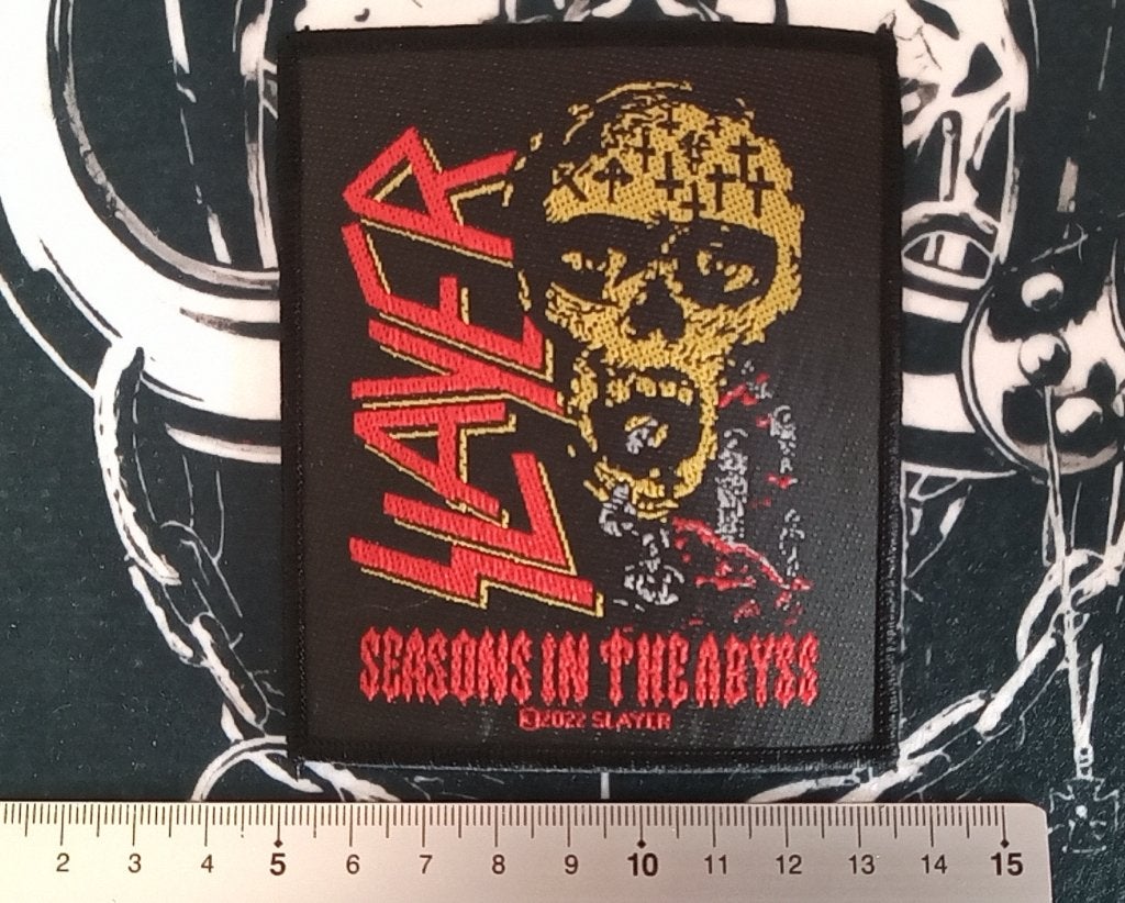 Slayer zeer mooie seasons in the abyss patch 77 metal, Ophalen of Verzenden, Nieuw, Kleding