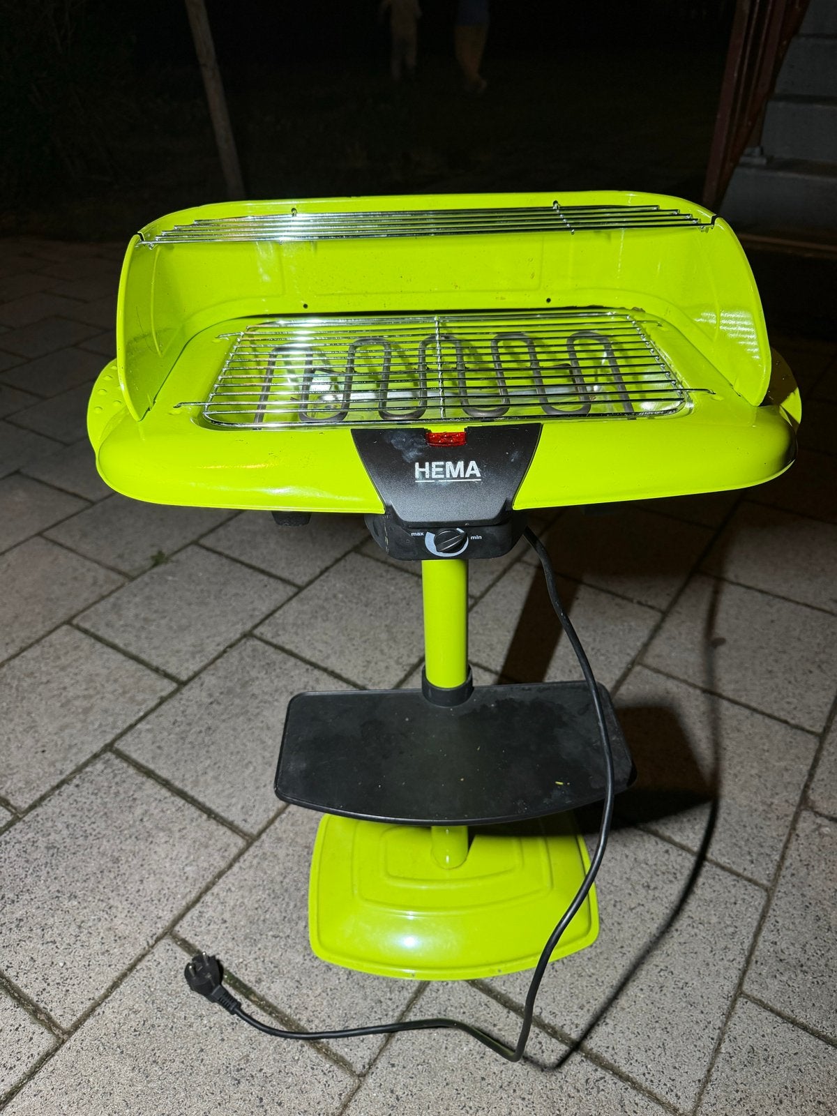 Hema elektrische barbecue - felgroen, Ophalen of Verzenden, Gebruikt