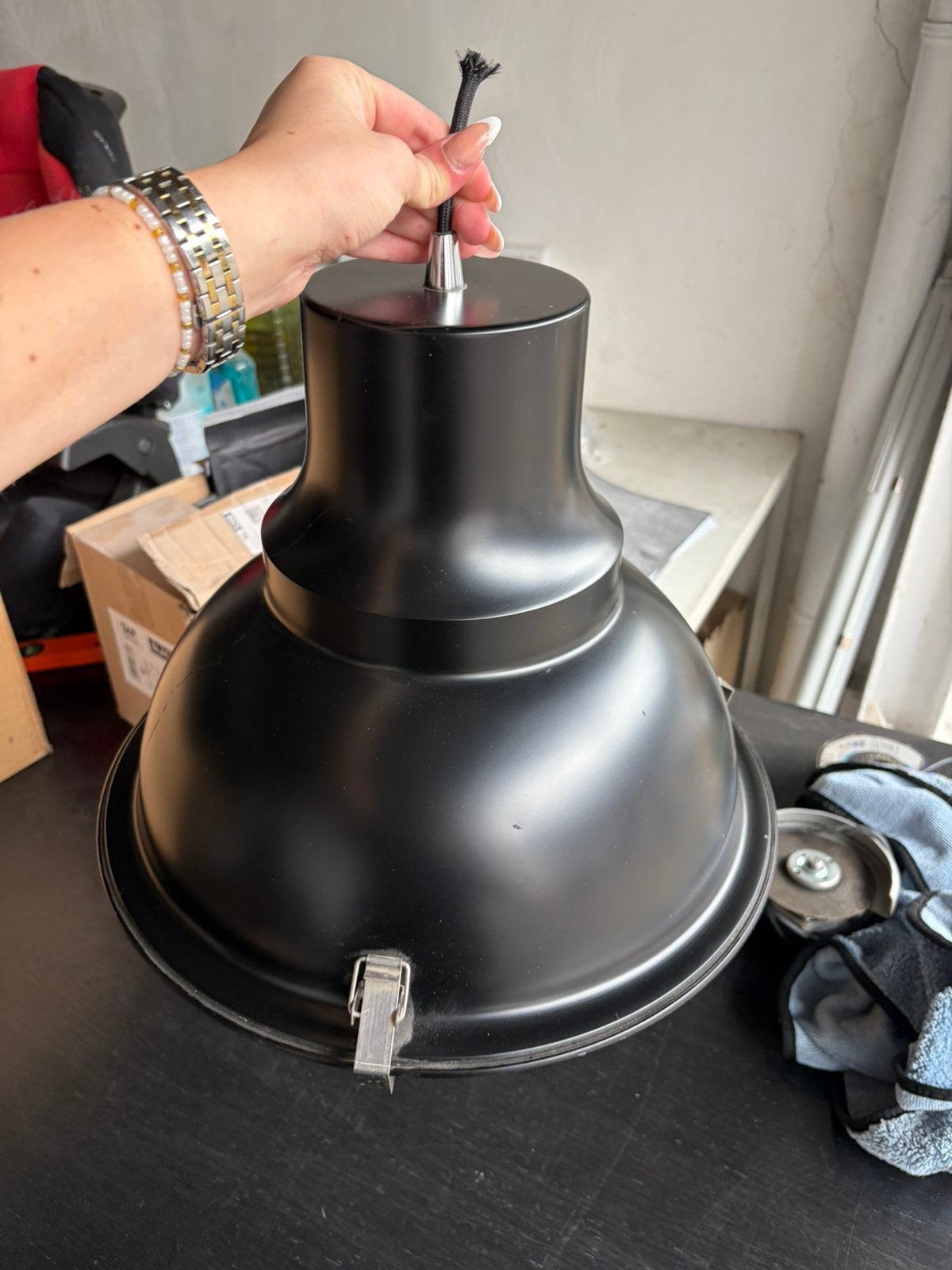 Industriële LED Hanglamp / Inbouwarmatuur Zwart, Ophalen of Verzenden, Zo goed als nieuw