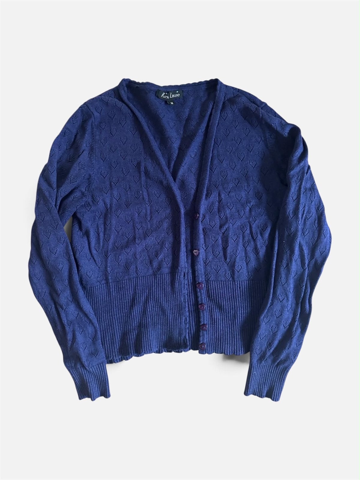 King Louie Blauw Vestje met hartjespatroon, Ophalen of Verzenden, Gedragen, Maat 38/40 (M), Blauw
