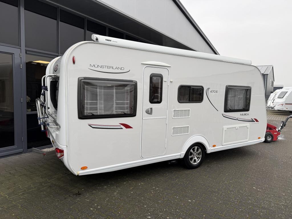 LMC Musica 470 E 2 Aparte bedden 210cm + Mover + Luifel etc, Caravans en Kamperen, Lengtebed, Bedrijf, Treinzit, 4 tot 5 meter