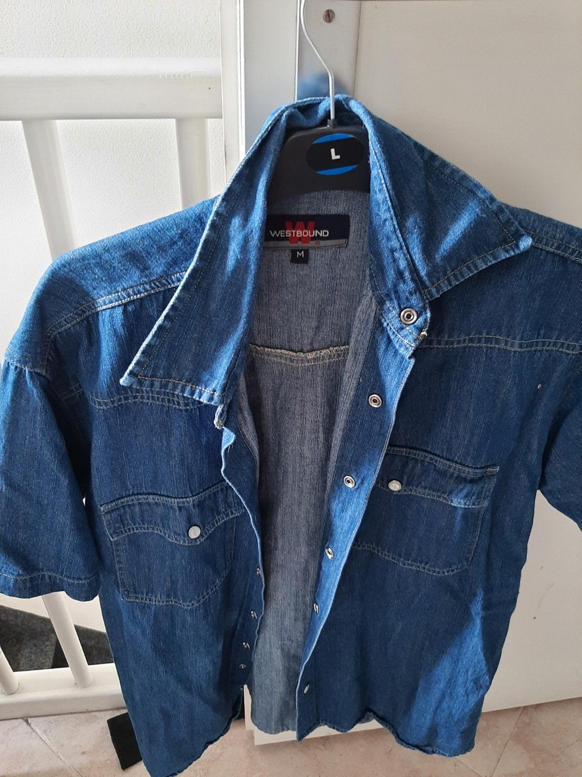 Westbound spijkerblouse - Maat M, Blauw, Westbound, Gedragen, Halswijdte 39/40 (M)