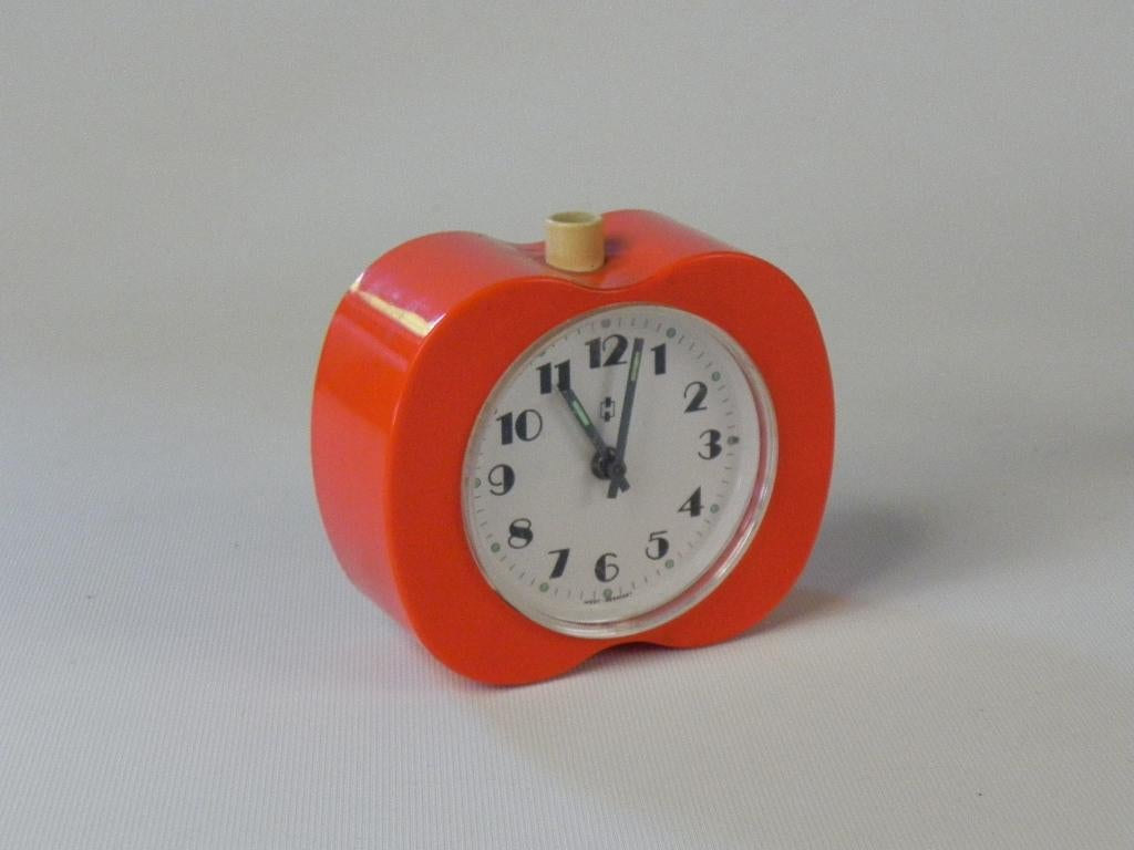 Vintage Oranje  Hema wekker, Witgoed en Apparatuur, Wekkers, Ophalen of Verzenden, Gebruikt, Analoog