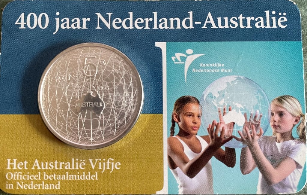 Coincard 5 euro 2006 UNC - 400 jaar Nederland - Australië, Setje, Koningin Beatrix, Zilver, Euro's