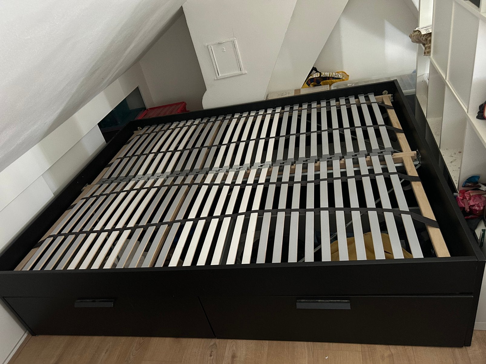 IKEA brimnes 160x200 cm zwart, Ophalen, Gebruikt, Zwart, Tweepersoons