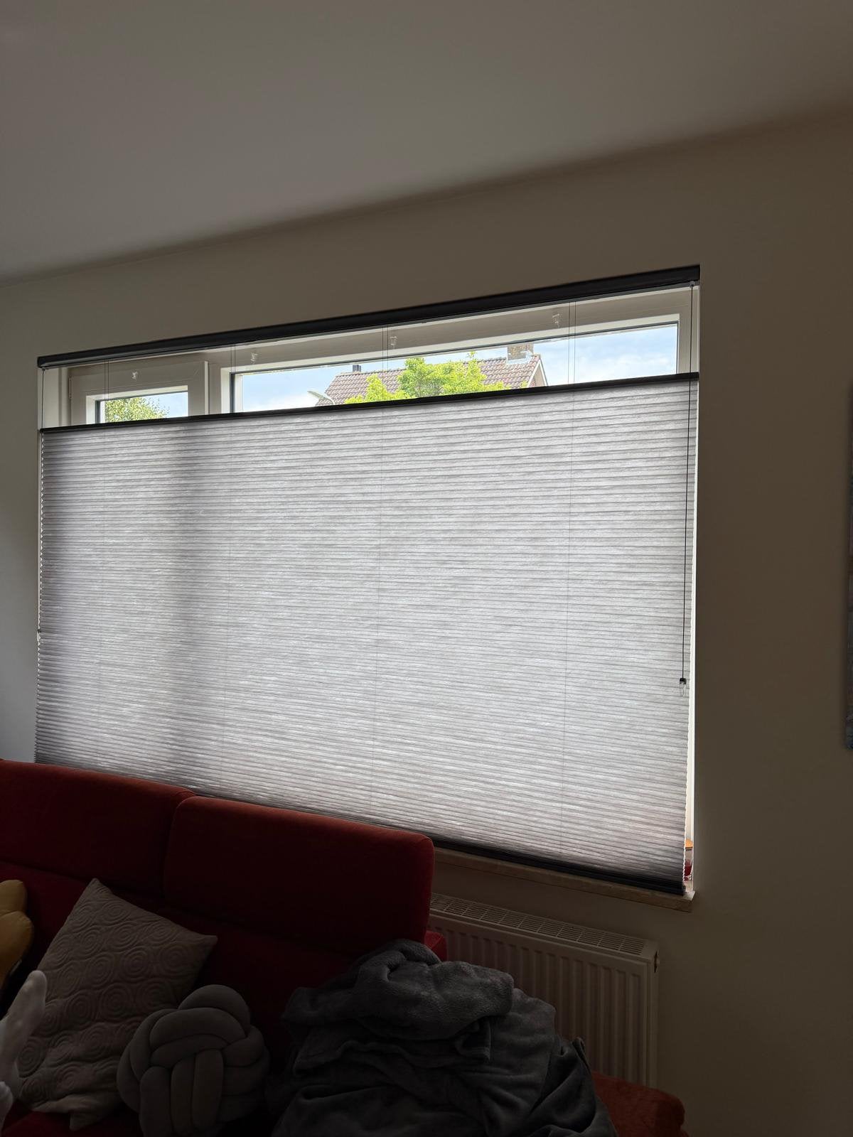 Top down / bottom up merk luxaflex, Huis en Inrichting, Stoffering | Gordijnen en Lamellen, Ophalen, Gebruikt, Crème, Plisségordijn