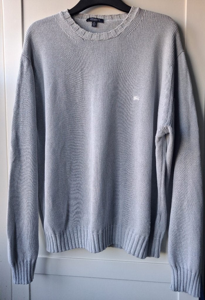 Lichtgrijze fijngebreide trui Burberry maat 52, Maat 52/54 (L), Nieuw, Ophalen of Verzenden, Grijs