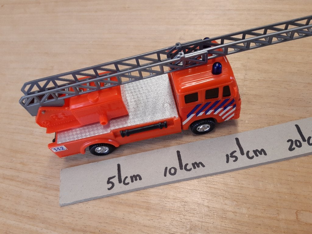 Brandweer wagen Rood PBS 15 cm lang Dickie Toys 112, Ophalen of Verzenden, Gebruikt