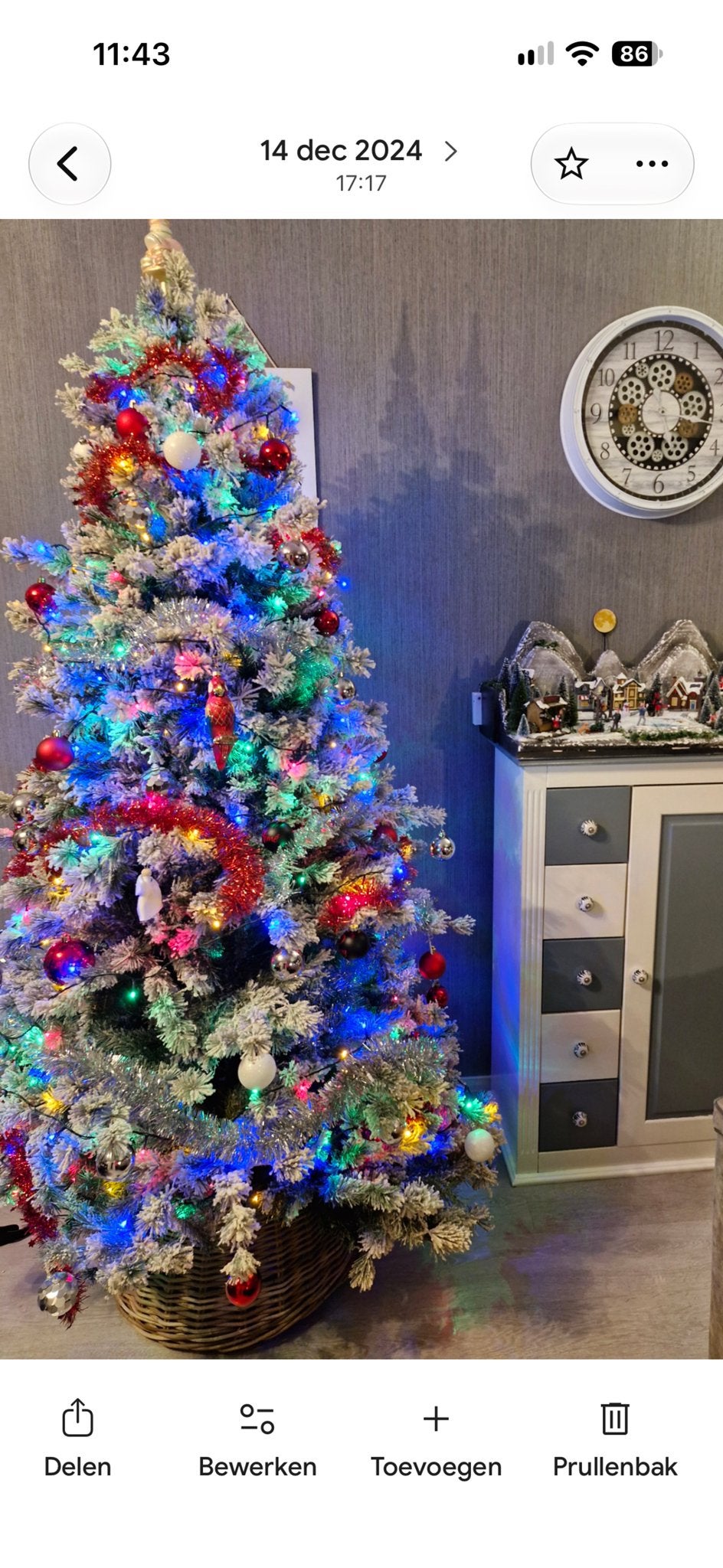 Witte besneeuwde kerstboom, Diversen, Ophalen, Gebruikt
