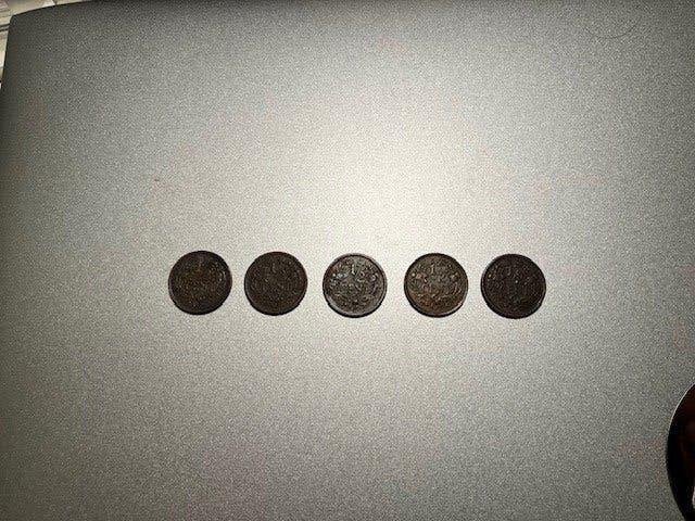Nederland, 5 halve centen, 1930, 1934, 1936, 1938, 1940, Ophalen of Verzenden, Koningin Wilhelmina, Overige waardes, Losse munt