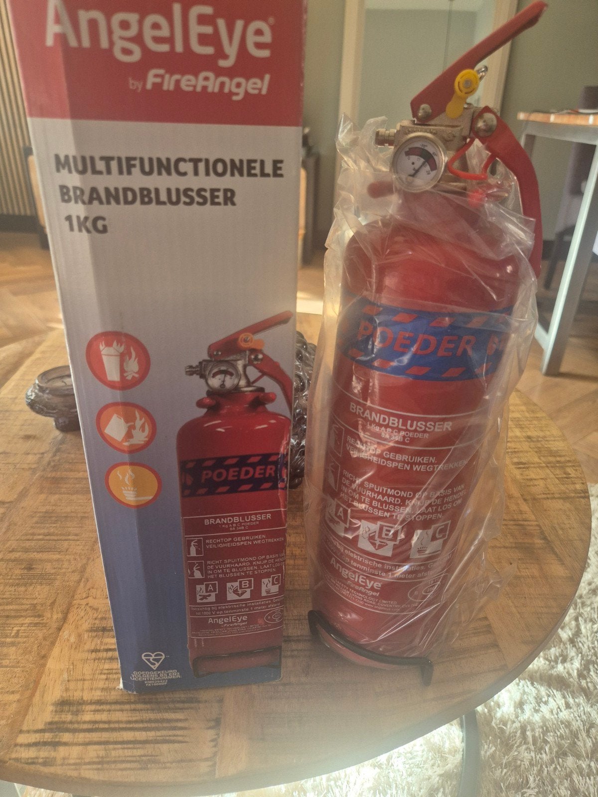 Nieuwe AngelEye poeder brandblusser 1kg ABC, Ophalen of Verzenden