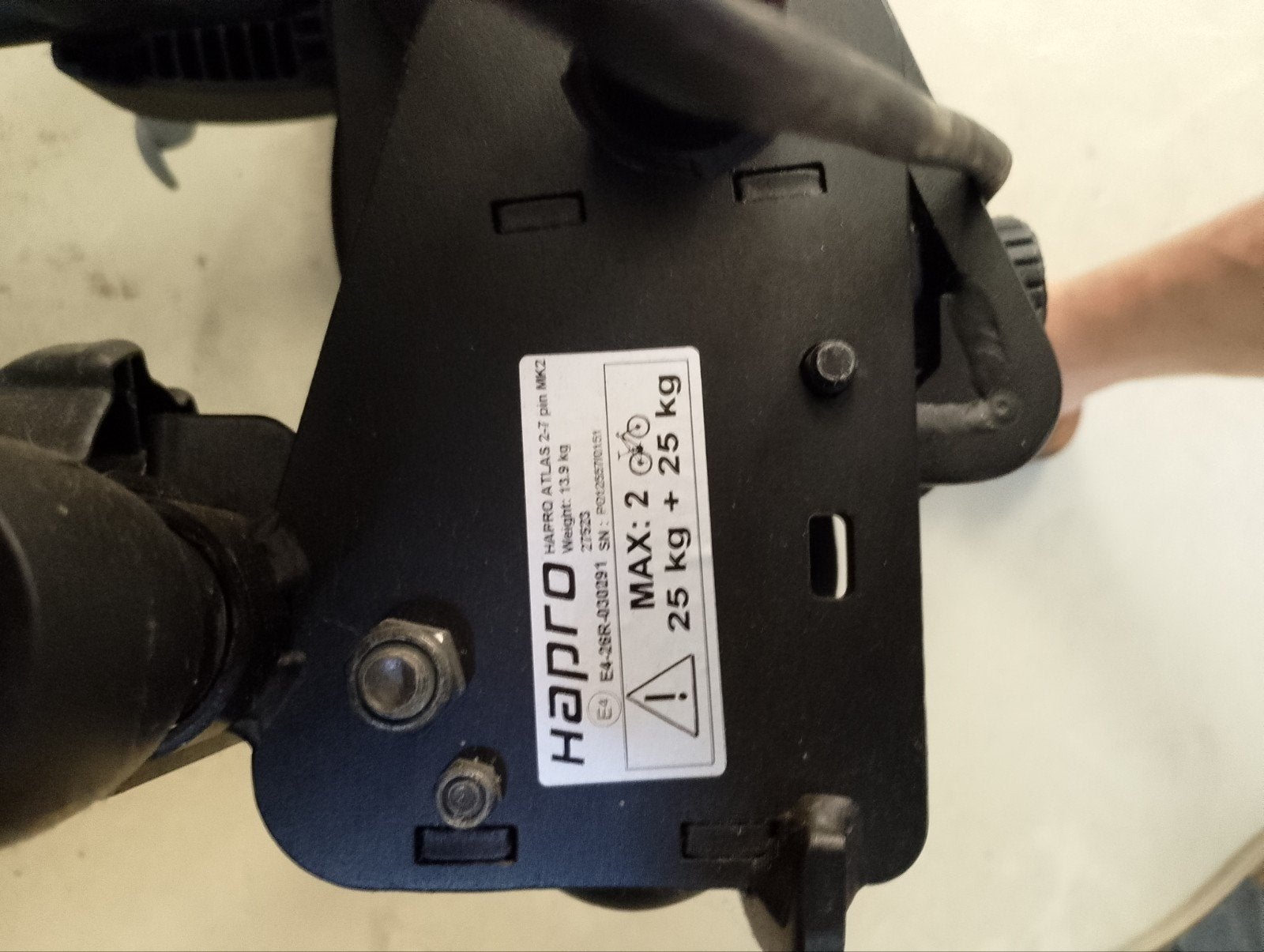 Hapro Atlas 2-7 pin Mk2 Trekhaakdrager voor 2 fietsen, Auto diversen, Ophalen, Gebruikt, 2 fietsen, Trekhaakdrager