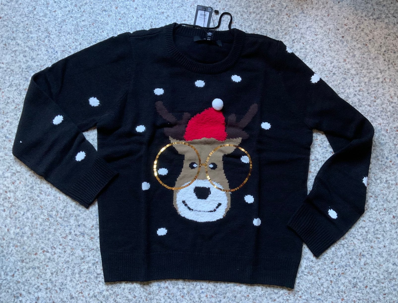 Vero Moda zwarte kersttrui mt L NIEUW, Ophalen of Verzenden, Nieuw, Maat 42/44 (L), Zwart