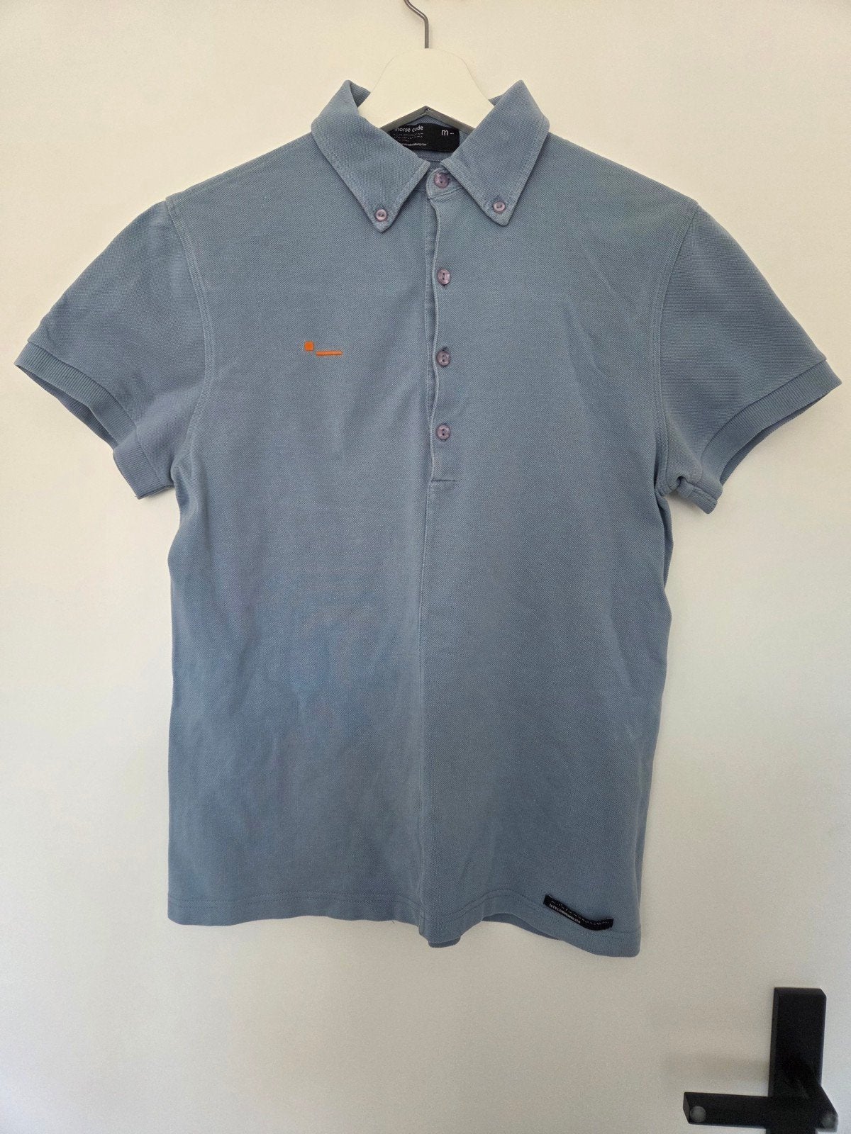 Morse Code poloshirt in maat M., Maat 52/54 (L), Blauw, Morse Code, Ophalen of Verzenden