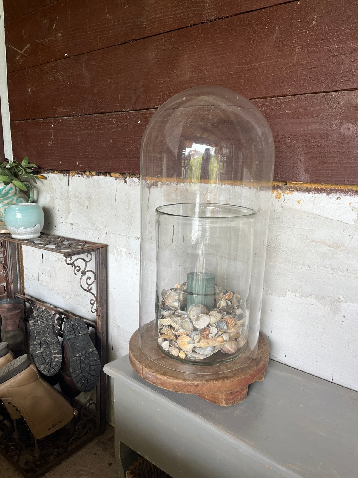 Prachtige stolp met houten plateau te koop !, Huis en Inrichting, Woonaccessoires | Stolpen, Ophalen, Zo goed als nieuw