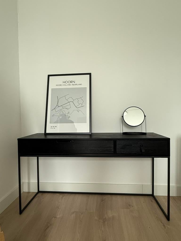 Bureau / Sidetable zwart WOOOD met twee lades, Ophalen of Verzenden