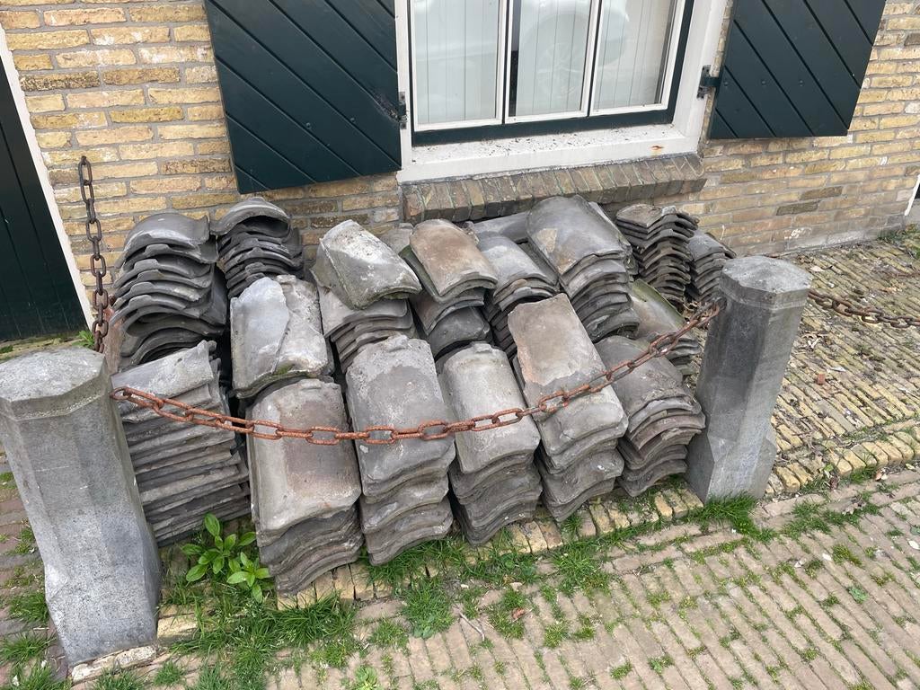 [GRATIS] Gebruikte OVH dakpannen - blauw gesmoord en rood, Ophalen, Gebruikt, 15 m² of meer, Dakpannen