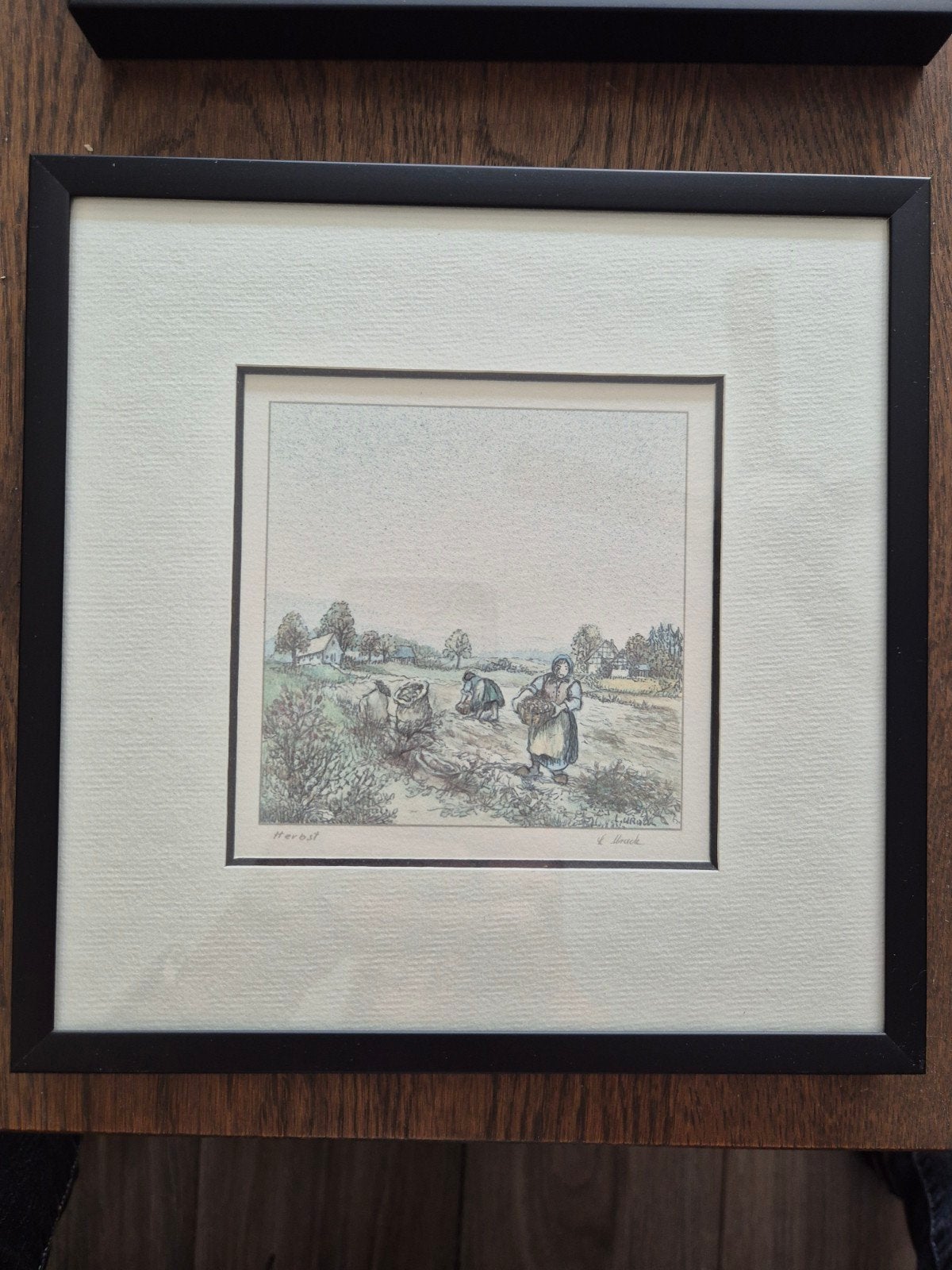 Twee ingelijste prenten van landelijke taferelen, Antiek en Kunst, Ophalen of Verzenden, Prent, Genummerd