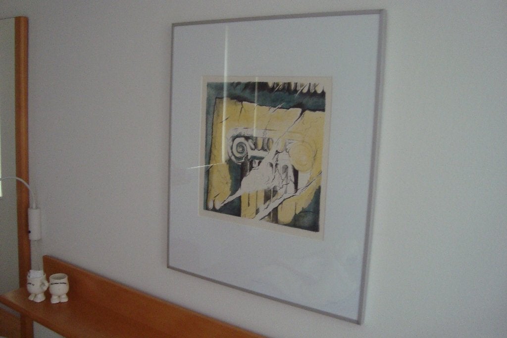 Schilderij modern Litho 61x71.5 cm zie foto's, Ophalen, Achter glas, Abstract