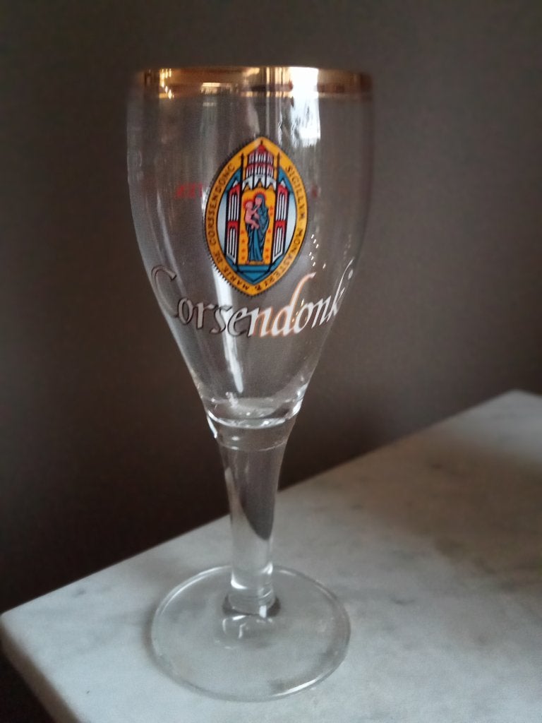 8 Corsendonk goud omrande Bierbokalen25 cl, Verzamelen, Ophalen of Verzenden, Zo goed als nieuw, Glas of Glazen, Overige merken