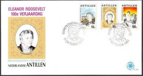 Nederlandse Antillen 1984 - FDC E170 - Eleanor Roosevelt, Ophalen of Verzenden
