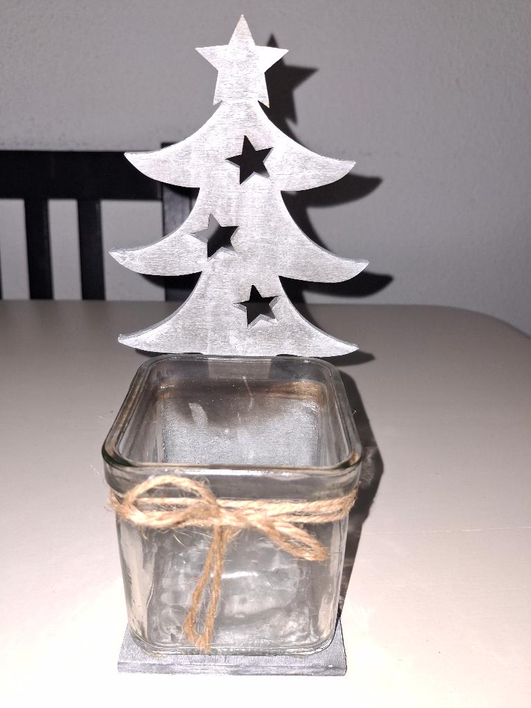 Waxinelichthouder kerst glas, Diversen, Kerst, Ophalen, Gebruikt