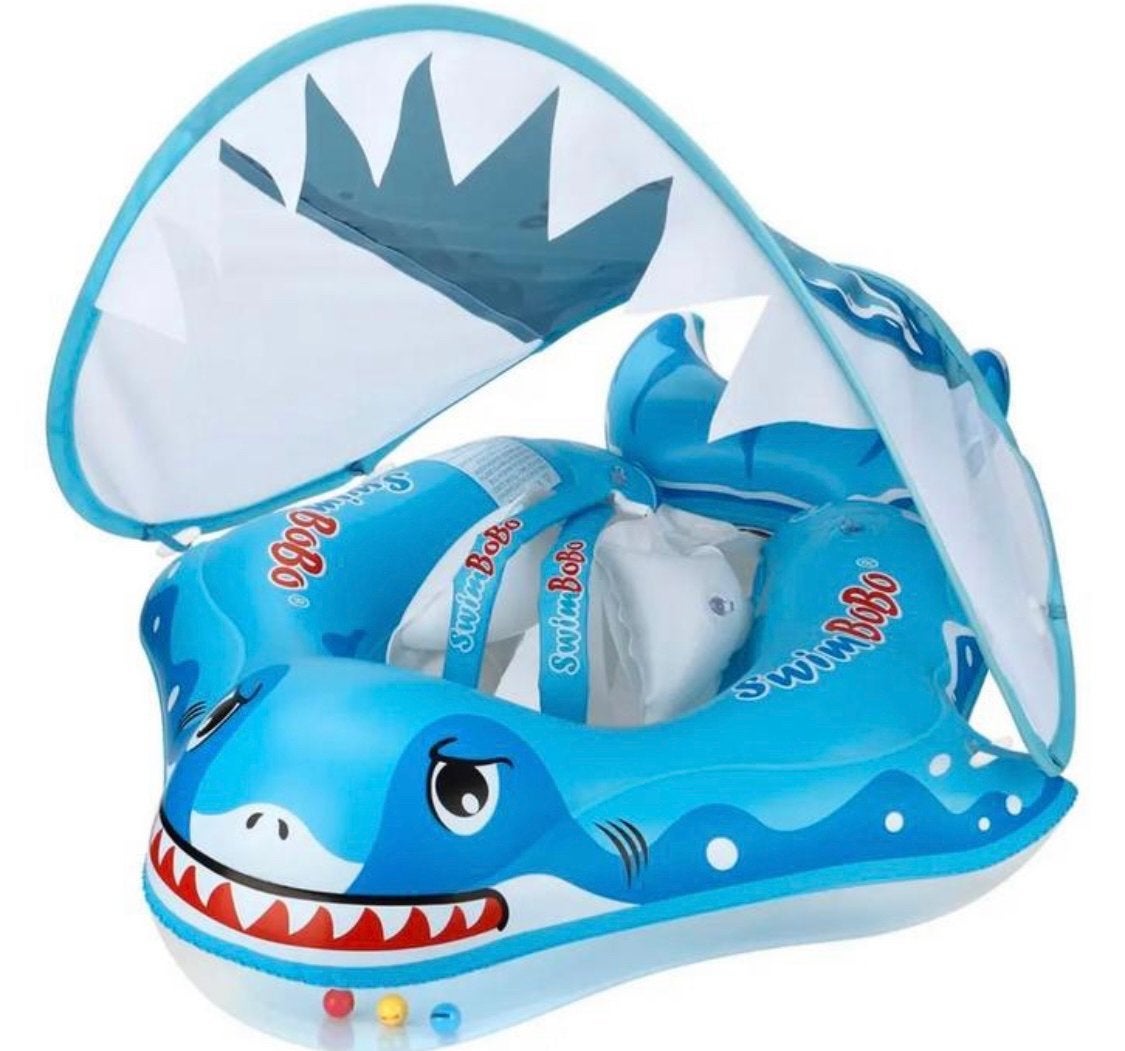 Swim Bobo Zwemband met zonnescherm - Haai design, Ophalen, Zo goed als nieuw