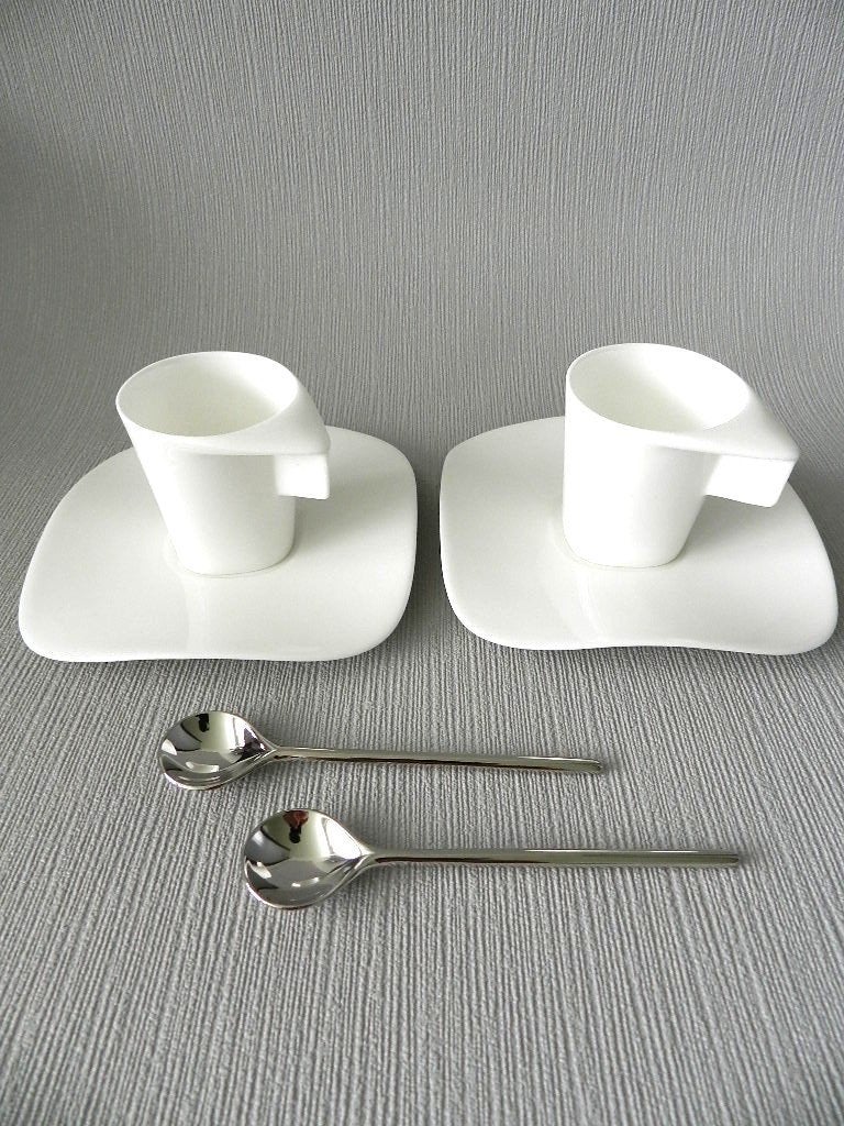 Officina Alessi EXPRESS Espresso kop en schotels met lepels., Ophalen of Verzenden
