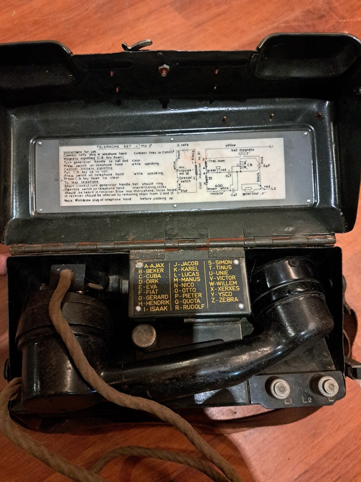 Britse veldtelefoon mk1 ww2, Verzamelen, Militaria | Tweede Wereldoorlog, Ophalen of Verzenden, Engeland