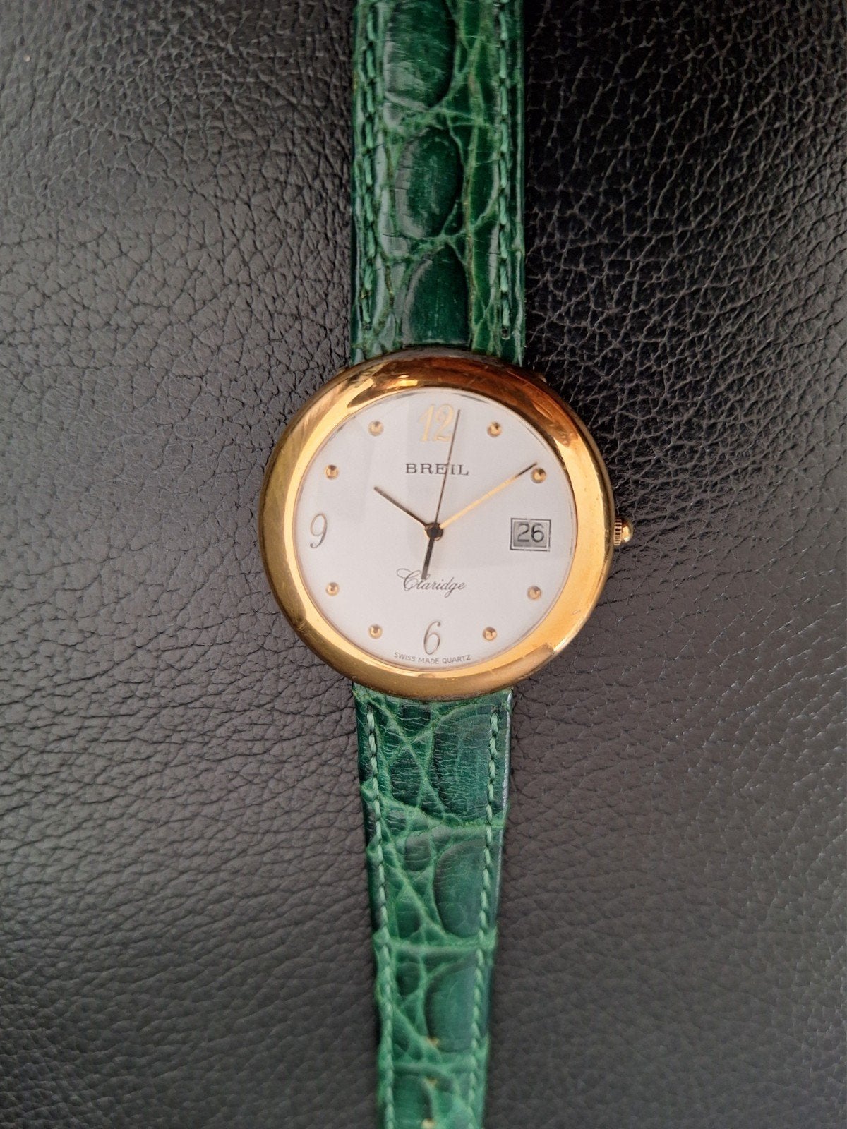 Breil verguld dames horloge, datum sec. Nieuwe leren band, Sieraden, Tassen en Uiterlijk, Horloges | Dames, Ophalen of Verzenden