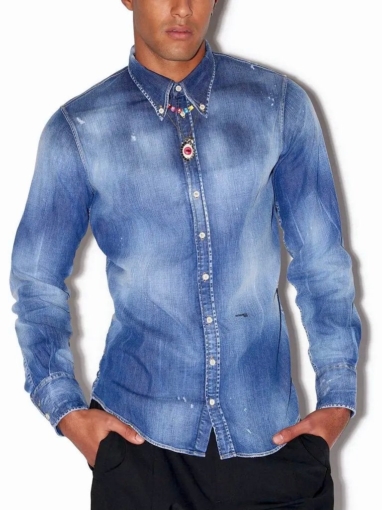 Dsquared2 EASY SLIM 70'S SHIRT maat 48 M, Maat 38/40 (M), Overige kleuren, Nieuw, Ophalen of Verzenden