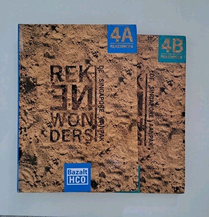 Rekenboek 4A en 4B - De Singapore Aanpak, Boeken, Wiskunde A, Ophalen of Verzenden, Zo goed als nieuw, Bazalt HCO