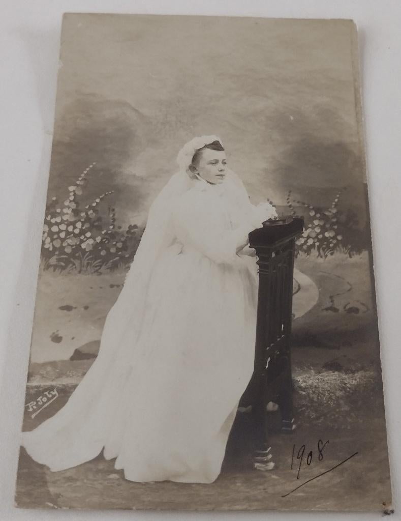 communie foto oud, Ophalen of Verzenden, Voor 1940, Zo goed als nieuw, Overige onderwerpen