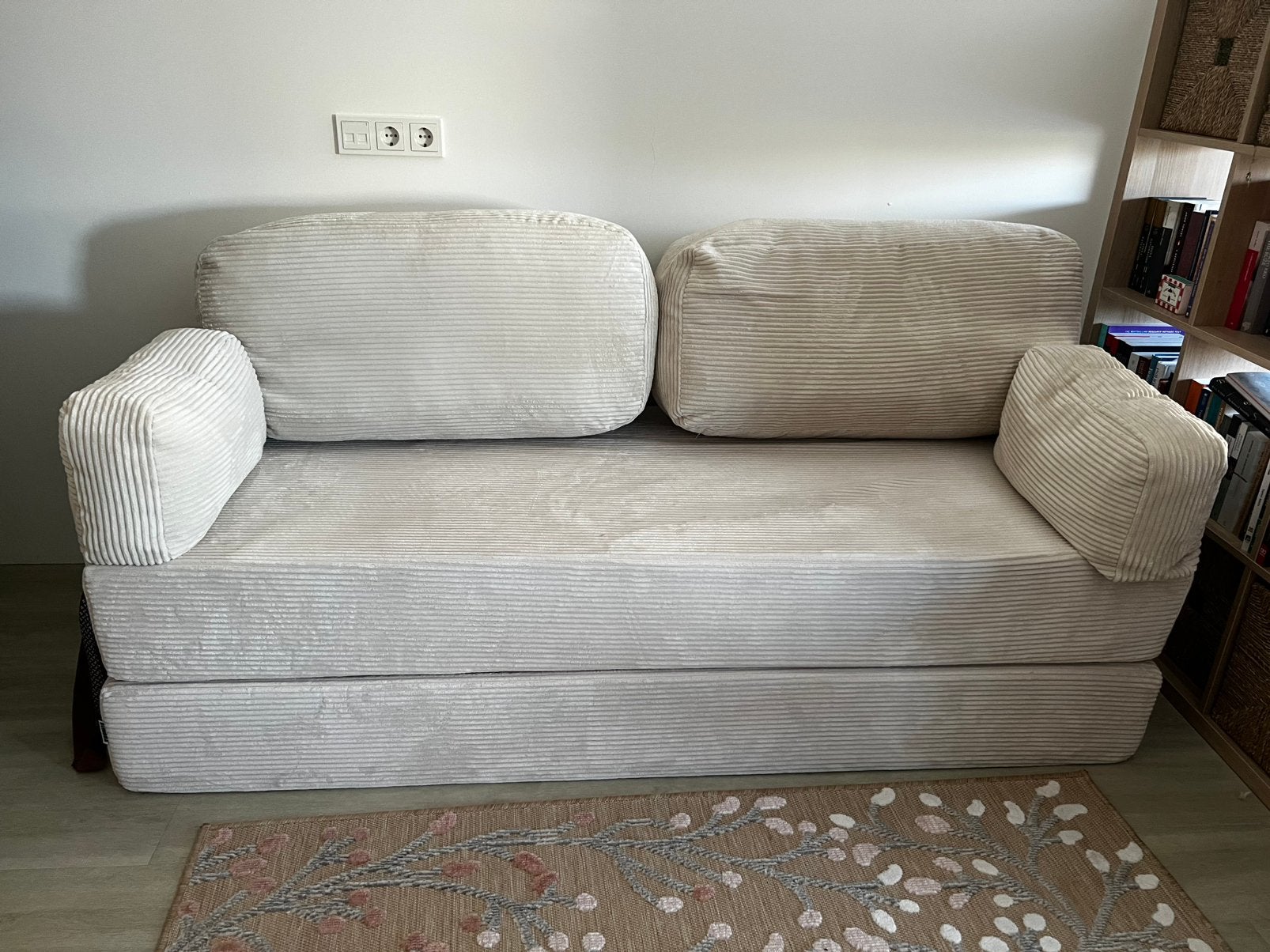 BUMBBA 3-seater Beige Corduroy Couch Brand New, Ophalen, 150 tot 200 cm, Driepersoons, 75 tot 100 cm