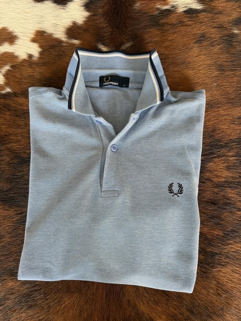 polo shirt - Fred Perry - maat S - lichtlblauw   , Blauw, Ophalen of Verzenden, Fred Perry, Gedragen