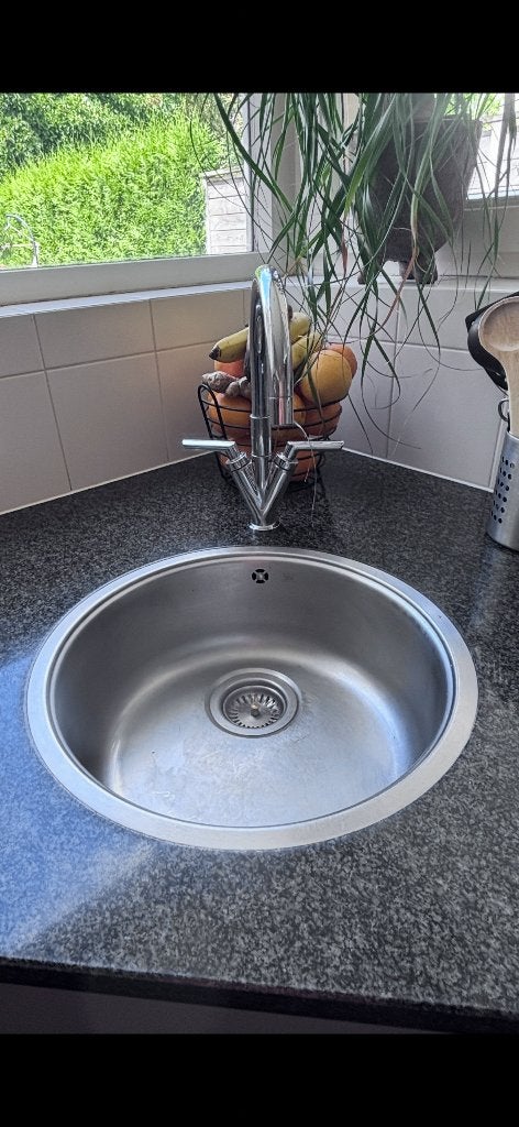 Kraan evt met spoelbak, Ophalen, Gebruikt, Chroom, Kraan