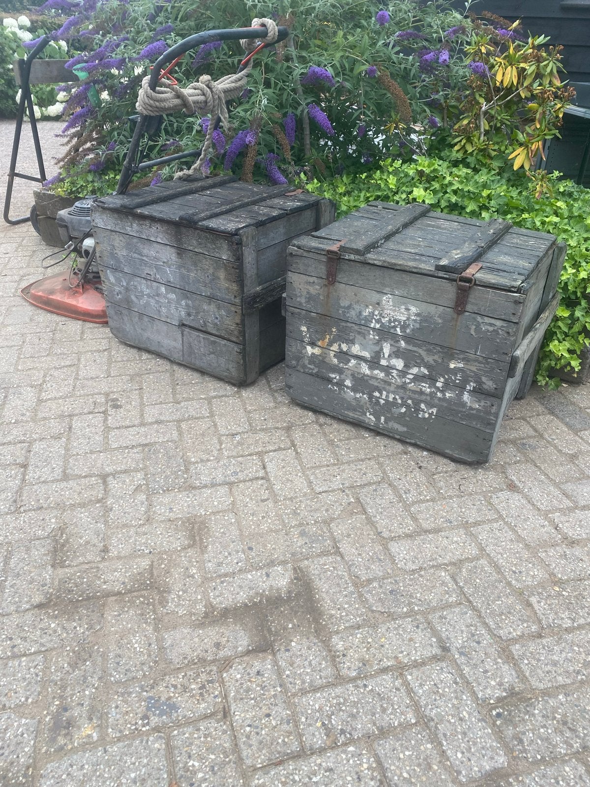 Antieke Verkade Zaandam houten kisten - Vintage, Ophalen, Minder dan 50 cm, Gebruikt, Onbekend