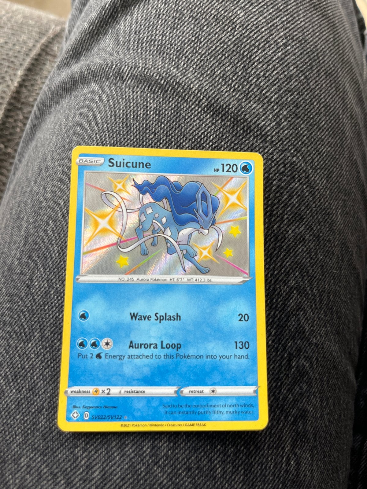 Pokémon Suicune SV022/SV122 Shiny Vault Kaart, Verzenden, Zo goed als nieuw, Losse kaart, Foil