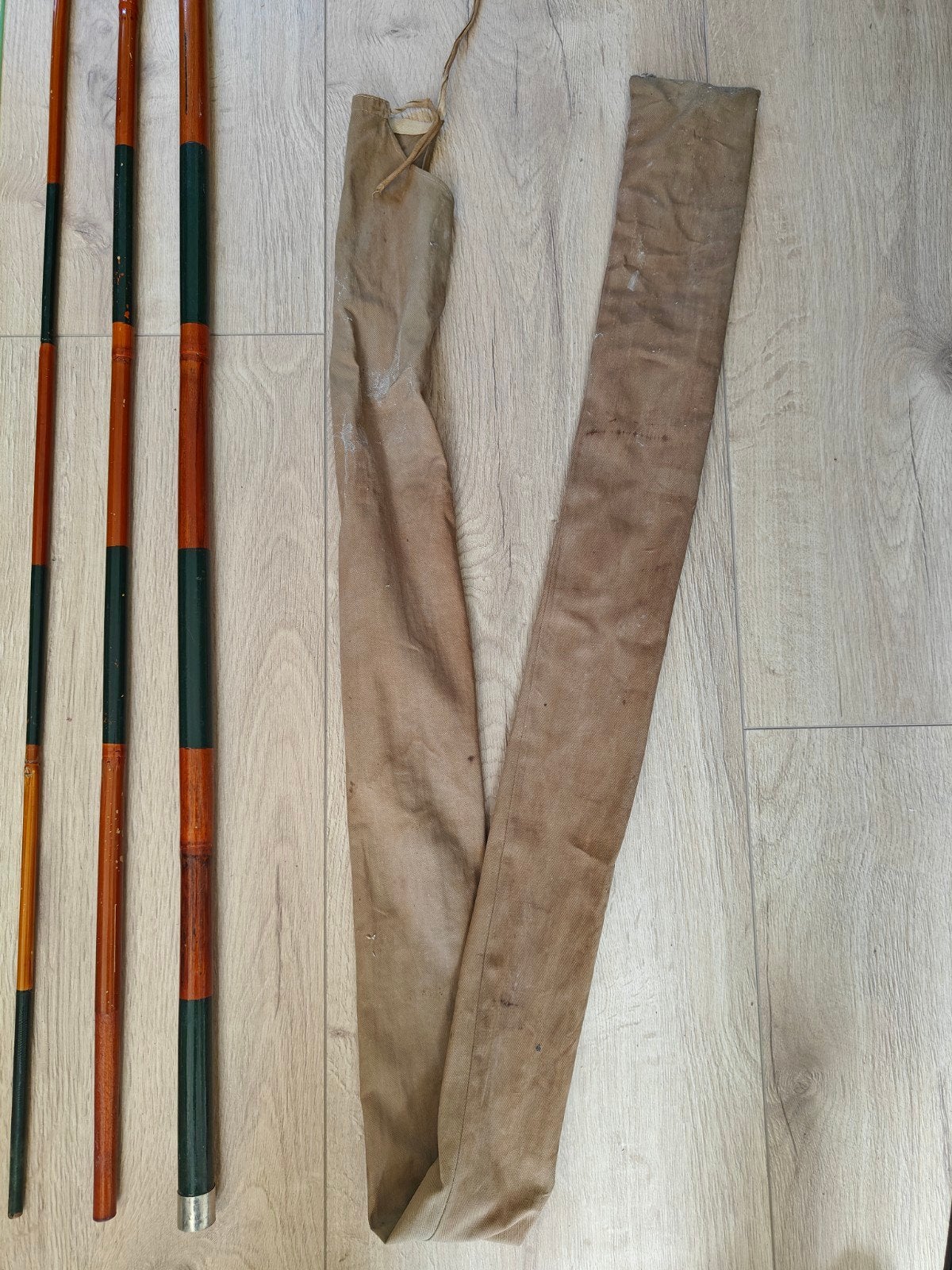 Vintage klassieke bamboe vishengel 6 meter, Ophalen, Gebruikt