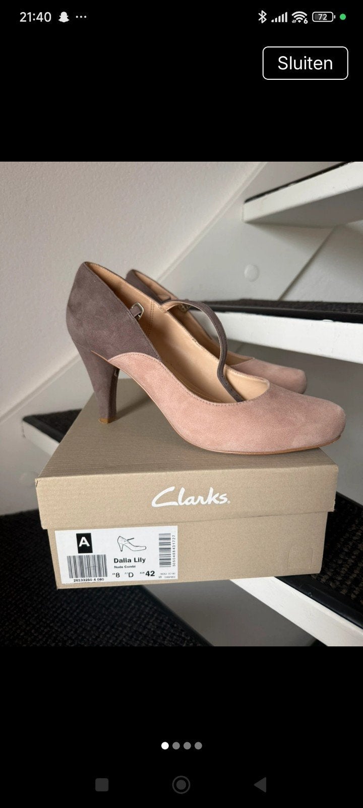 Clarks suède pumps - bijna nieuw, hak 5 cm, Pumps, Ophalen of Verzenden, Zo goed als nieuw, Roze