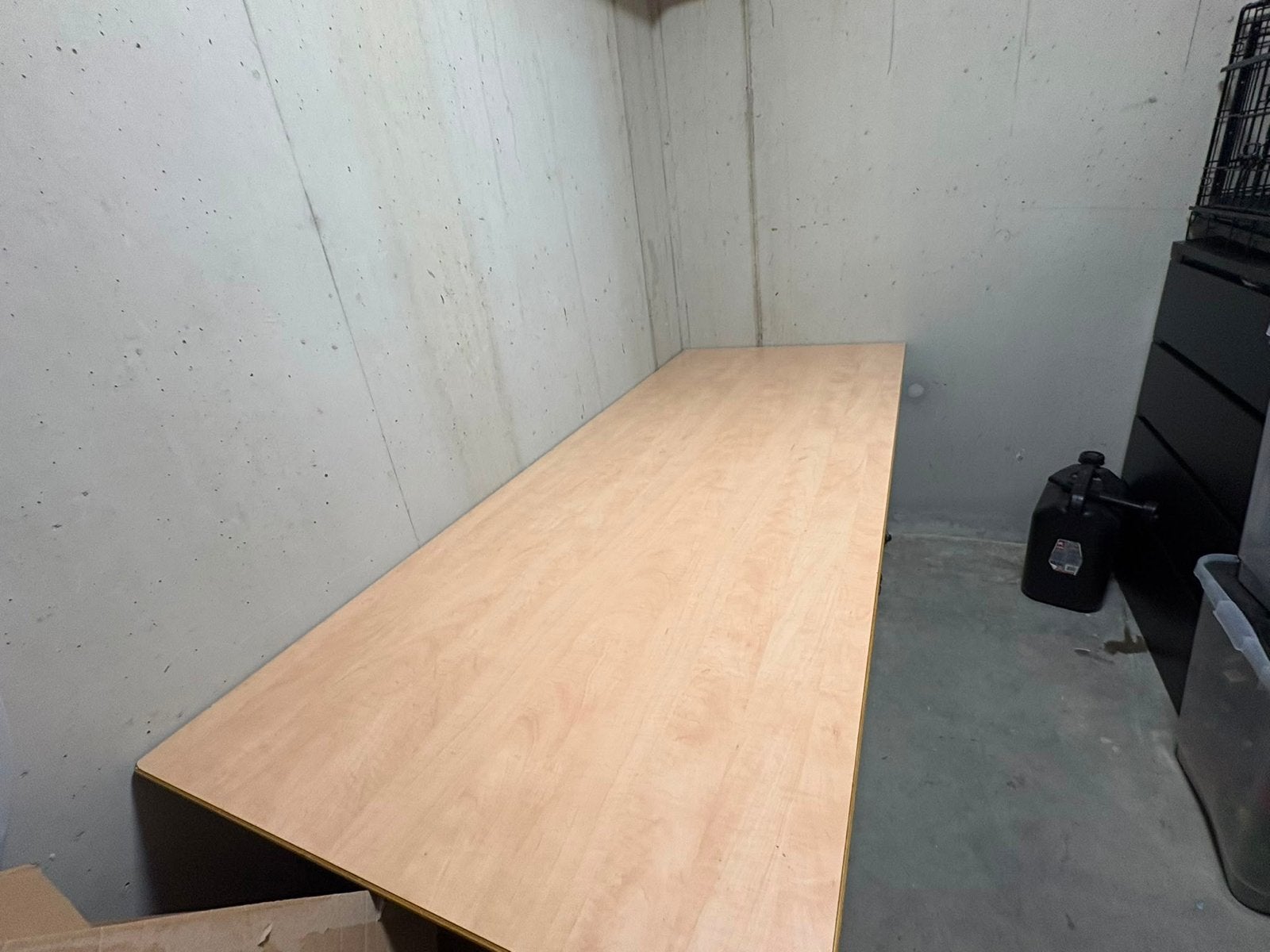 In hoogte verstelbaar bureau 200x80 cm, Ophalen, Zit-sta bureau, Gebruikt, Hout