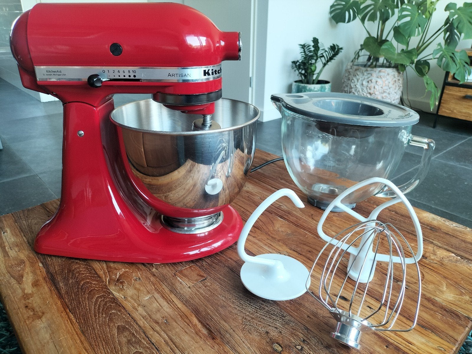KitchenAid Artisan Keukenmixer Empire Rood, Witgoed en Apparatuur, Keukenmixers, 4 liter of meer, Ophalen, Gebruikt, 3 snelheden of meer