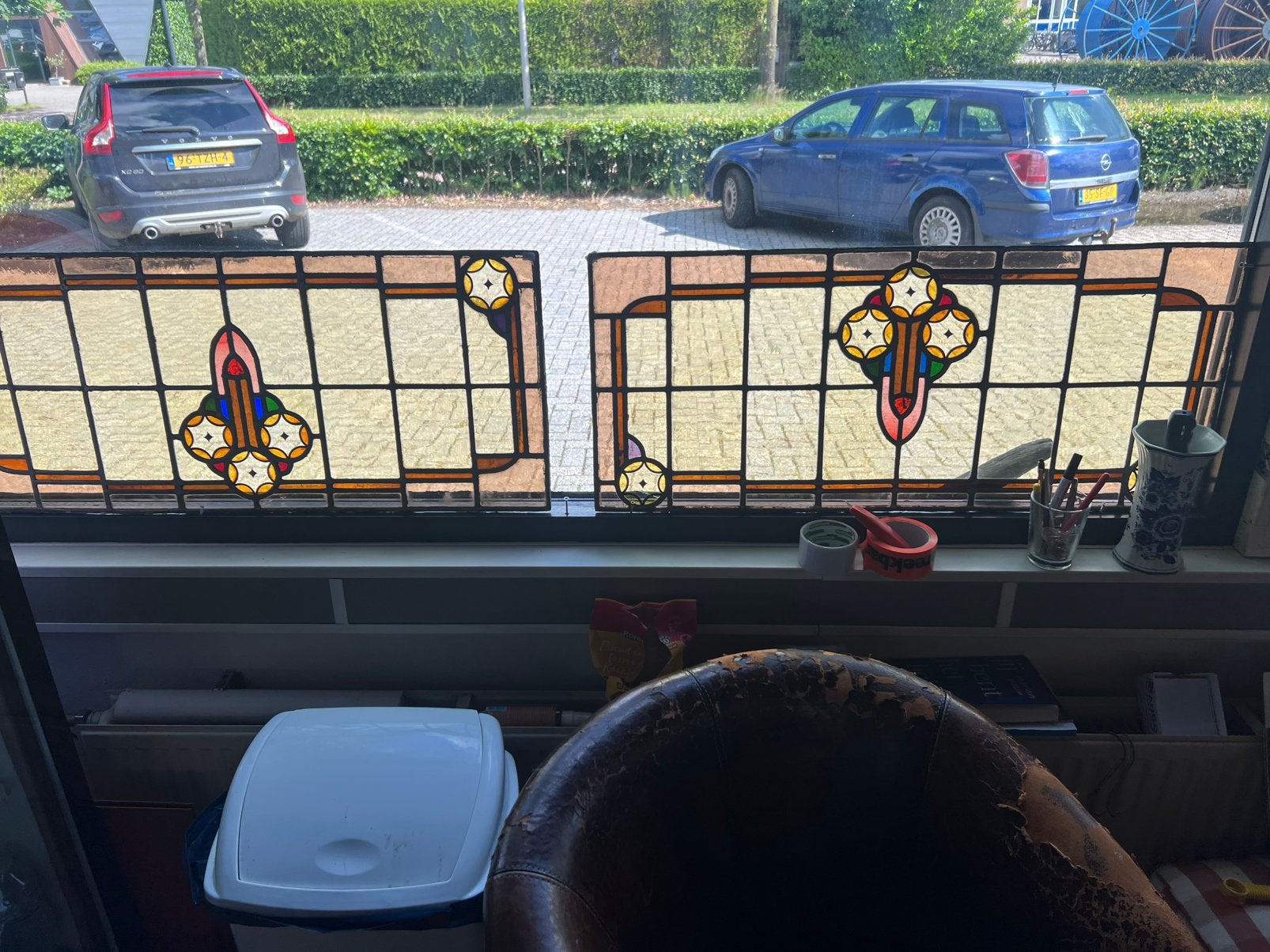 Glas in lood ramen, Ophalen of Verzenden
