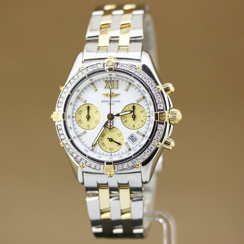 Breitling Chrono Jetstream B55048 Diamant, Overige merken, Staal, Gebruikt, Polshorloge