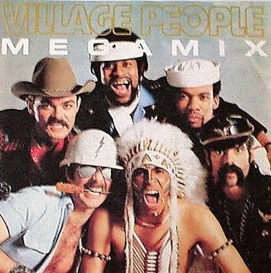 MAXI-SINGLE - Village People - Megamix - Y.M.C.A, Pop, Inclusief binnenhoes, Ophalen of Verzenden, Zo goed als nieuw