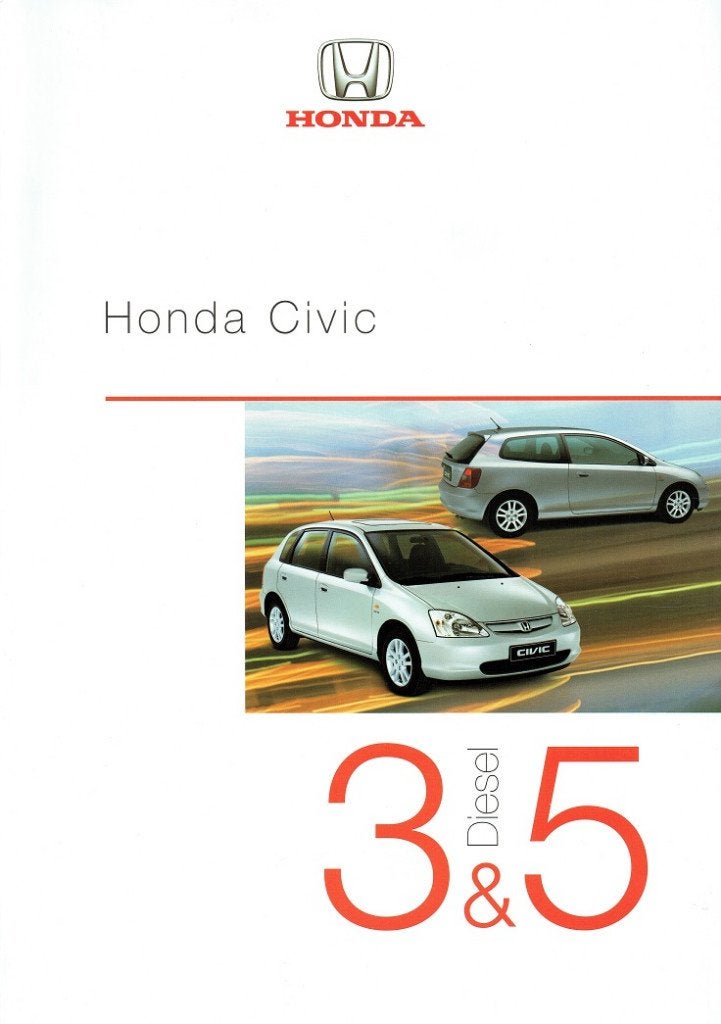 Folder Honda Civic Diesel 3- en 5-deurs (ca.2002), Verzenden, Gelezen, Honda