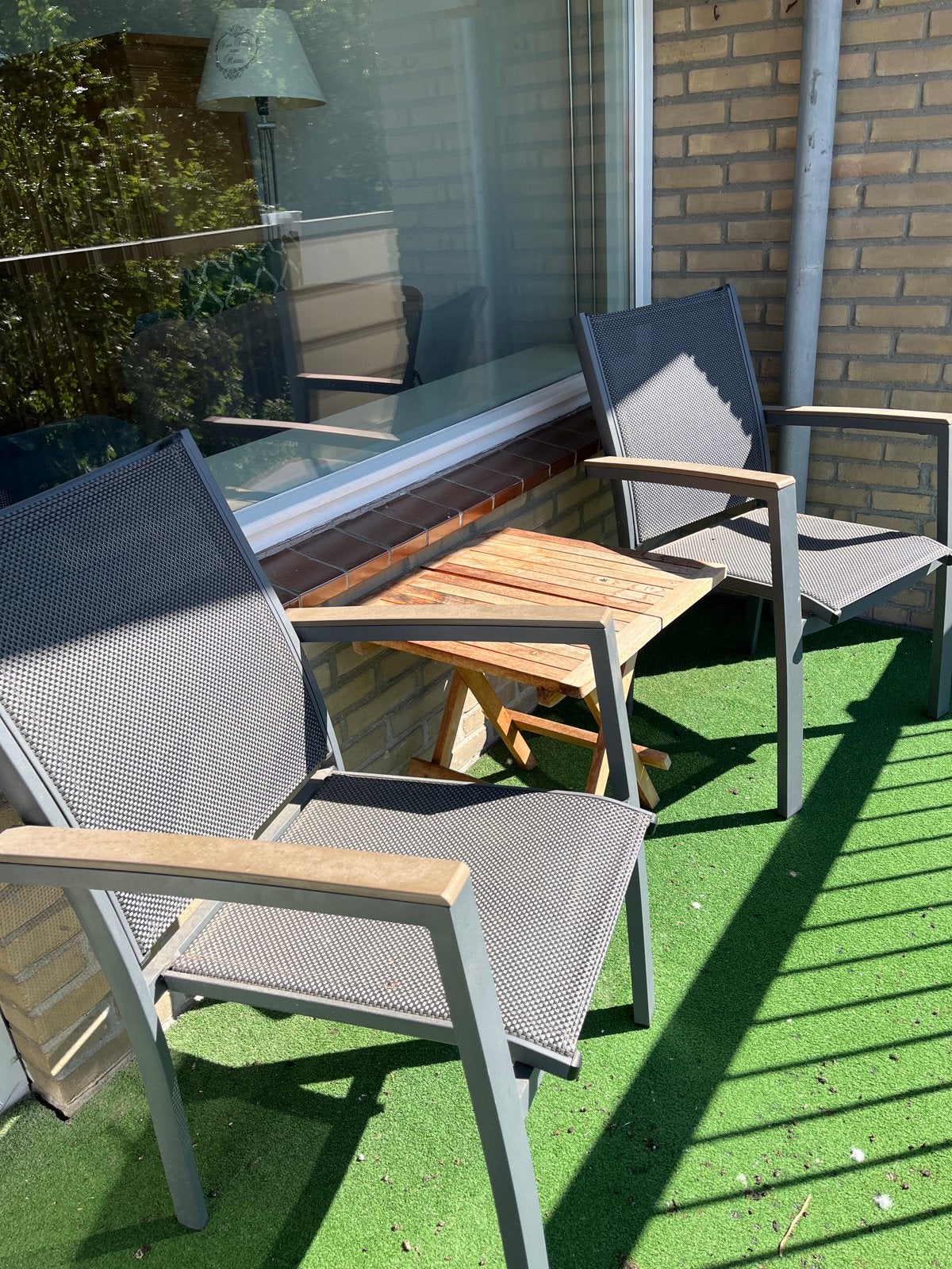 Tuinstoelen en inklapbaar tafeltje, Tuin en Terras, Ophalen, Gebruikt, Metaal, Inklapbaar