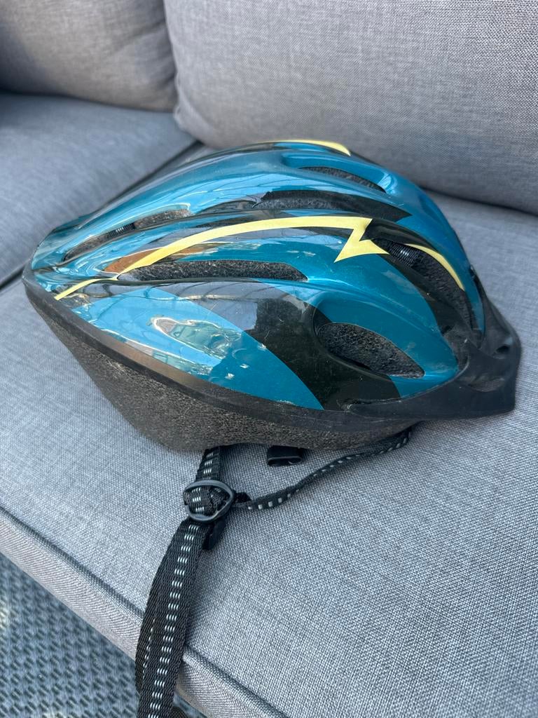 Fietshelm - Blauw/Geel - Maat 58-61cm - Model MQ12, Ophalen, Gebruikt, Overige maten, Jongen of Meisje