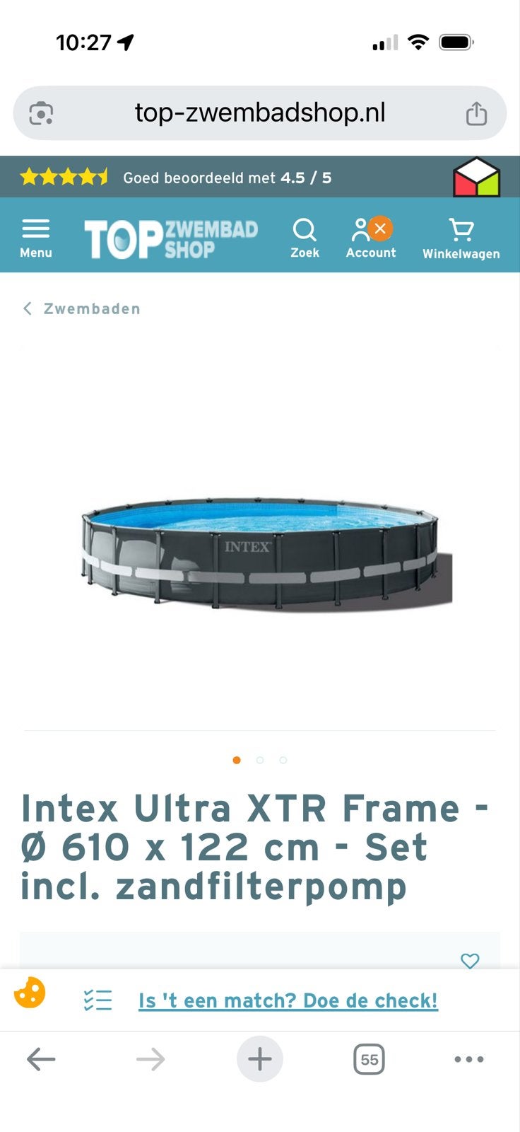 Intex Ultra XTR Frame Zwembad Ø 610 x 122 cm met zandfilter, Gebruikt, Rond, 300 cm of meer, Ophalen